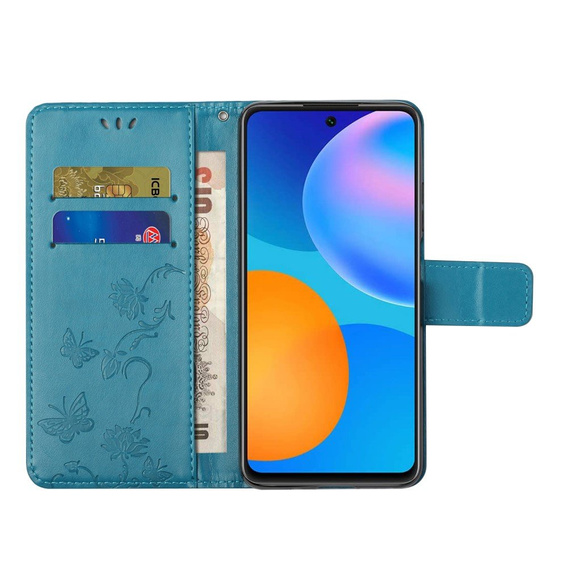 Θήκη με πτερύγιο για Xiaomi Redmi Note 10 5G / Poco M3 Pro 4G/5G, Butterfly, μπλε