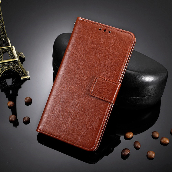 Θήκη με πτερύγιο για Xiaomi Poco X6 Pro 5G, Crazy Horse Wallet, καφέ