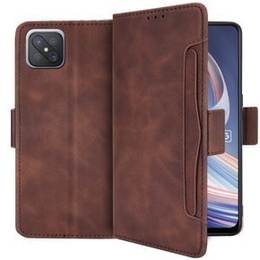 Θήκη με πτερύγιο για Oppo Reno 4 Z 5G, Card Slot, καφέ