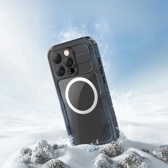 Αδιάβροχη θήκη IP68 για iPhone 16 Pro, SHELLBOX MagSafe, μαύρη