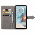 Θήκη με πτερύγιο για Motorola Moto G24 / G24 Power / G04, Mandala, γκρι