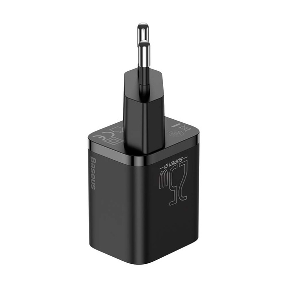 Baseus Super Si PD 25 W USB-C φορτιστής δικτύου + καλώδιο USB-C, μαύρο