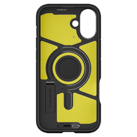 θήκη Spigen για iPhone 16 Plus, Tough Armor Mag Mag MagSafe, μαύρη + μετριασμένο γυαλί 9H