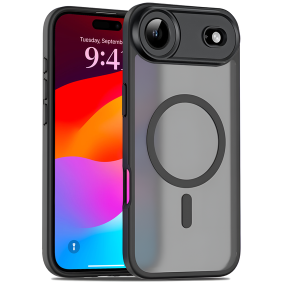 Ματ θήκη για iPhone Air, για MagSafe, με προστασία κάμερας, μαύρο