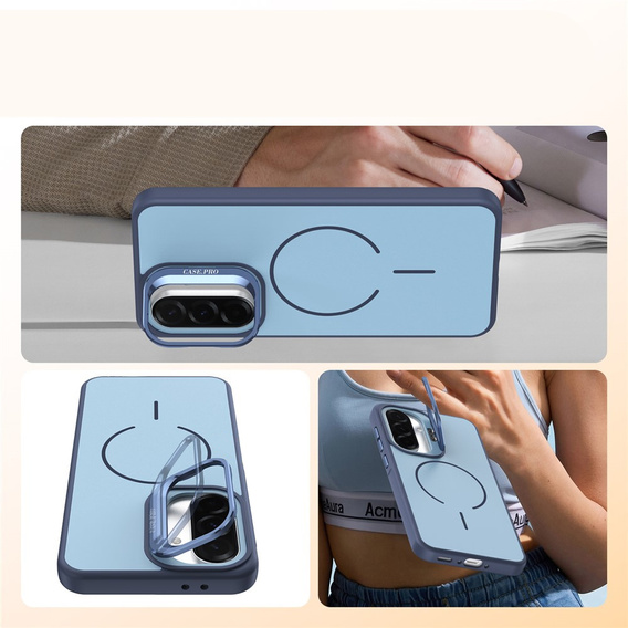 Θήκη Skin-touch με βάση για MagSafe για Samsung Galaxy A57 5G, μπλε
