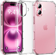 Θήκη για iPhone 16 Plus, Erbord Dropproof, διαφανής + γυαλί