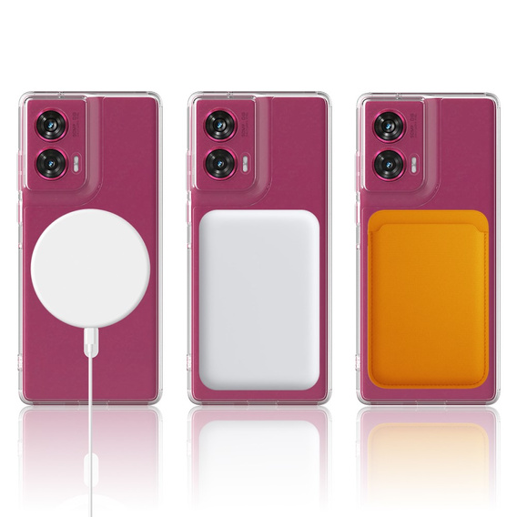 Θήκη για Motorola Edge 50 Fusion, Fusion Hybrid, για MagSafe, διαφανής