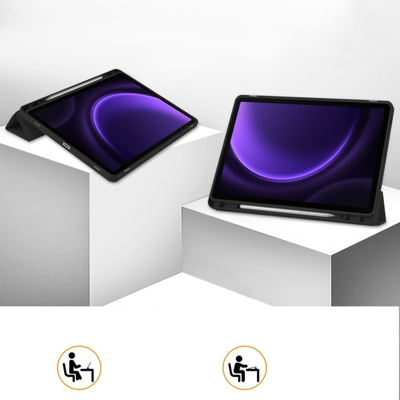 Θήκη για Samsung Galaxy Tab S10 Lite / S10 FE / S9 FE, Smartcase με χώρο για γραφίδα, μαύρη