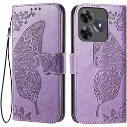 Θήκη με πτερύγιο για Realme C61, Butterfly, μωβ
