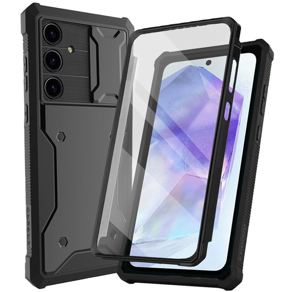 θήκη για το Samsung Galaxy A55, ERBORD Rugged Case, μαύρο (δύο πλαίσια)