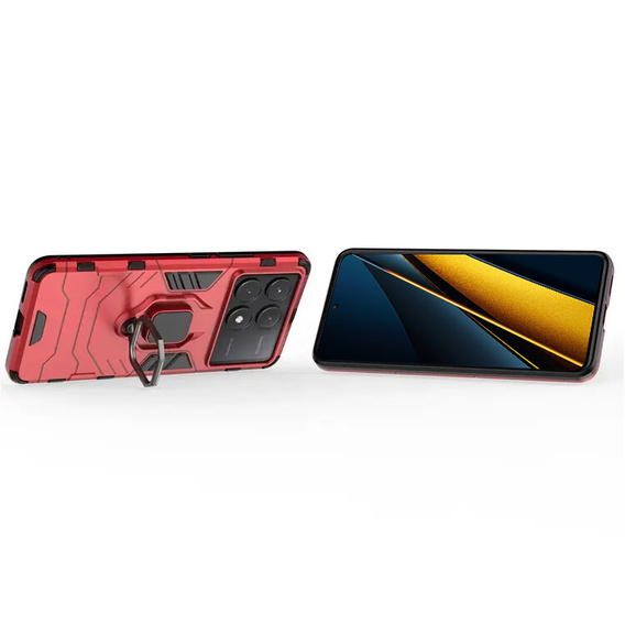 Θήκη για Xiaomi Poco X6 Pro 5G, Kickstand Ring, μαύρη