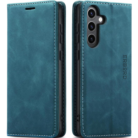 Θήκη για Samsung Galaxy A55, ERBORD Vintage, μπλε + Γυαλί για την οθόνη