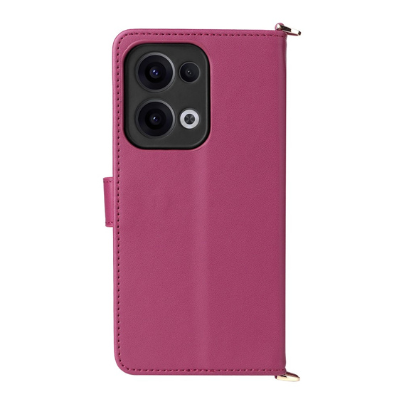 Θήκη με πτερύγιο για Oppo Reno 13 5G, Crossbody Leather Wallet, μπορντό