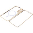 Μαγνητική θήκη MagSafe Dual Glass για Samsung Galaxy S21, χρυσή