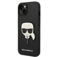 Karl Lagerfeld Θήκη για iPhone 14 Plus, Saffiano Karl's Head Patch, μαύρη