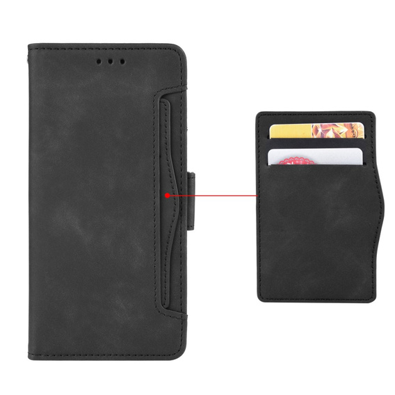 Θήκη με πτερύγιο για Samsung Galaxy M55 5G, Card Slot, μαύρη