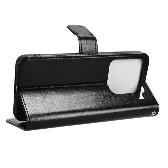 Θήκη με πτερύγιο για Xiaomi 15, Crazy Horse Wallet, μαύρη
