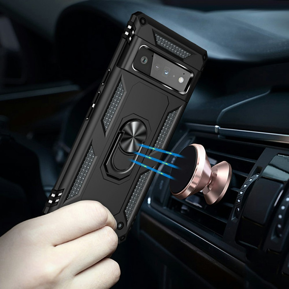 θωρακισμένη θήκη για Google Pixel 6 Pro, Nox Case Ring, μαύρη