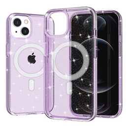 Θήκη για iPhone 14, Dropproof MagSafe Glitter, μωβ