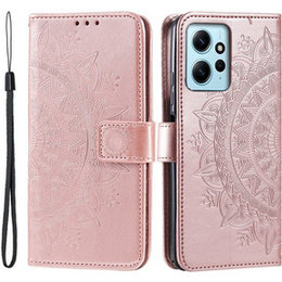 Θήκη με πτερύγιο για Xiaomi Redmi Note 12 4G, Mandala, ροζ rose gold