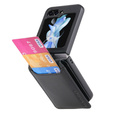 Θήκη για Samsung Galaxy Z Flip7 FE / Z Flip6, Card Slot Ring Case, μαύρη