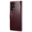 Θήκη με πτερύγιο για Samsung Galaxy S23 Ultra, ERBORD Waxy Wallet, κόκκινη