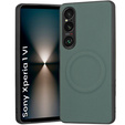 Θήκη για Sony Xperia 1 VI, Leather Hybrid MagSafe, πράσινη