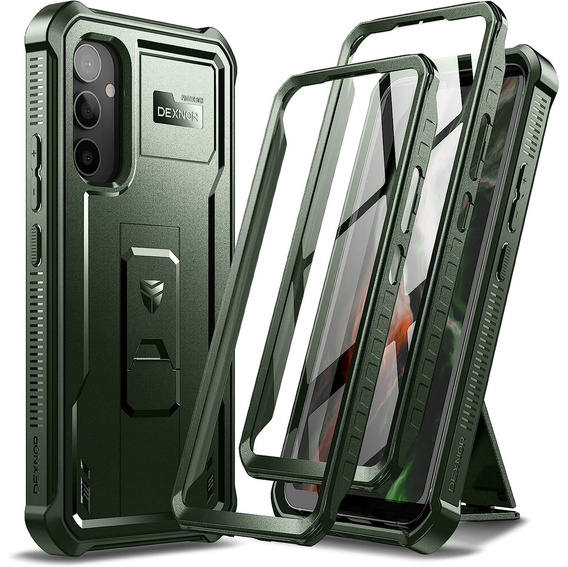 Θωρακισμένη θήκη για Samsung Galaxy A54 5G, Dexnor Full Body (Two Frames), πράσινη