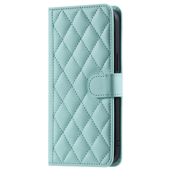 θήκη πτερύγιο για Samsung Galaxy S25, Rhombus Crossbody Leather, πράσινη