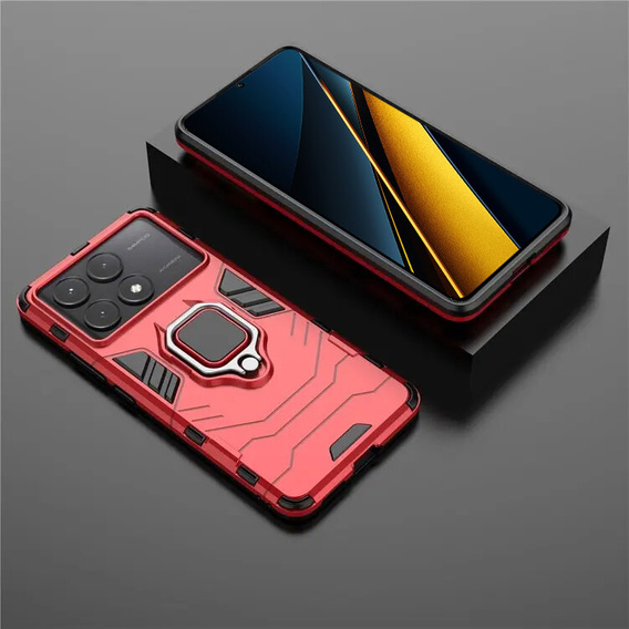 Θήκη για Xiaomi Poco X6 Pro 5G, Kickstand Ring, μαύρη