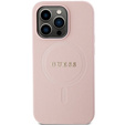 GUESS Θήκη για iPhone 14 Pro, Saffiano MagSafe, ροζ