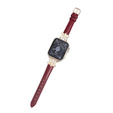 Δερμάτινο λουράκι για Apple Watch 1/2/3/4/5/6/7/8/SE/Ultra 42/44/45/49mm, μπορντό