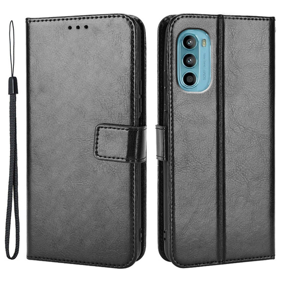 Θήκη με πτερύγιο για Motorola Moto G52 / G82 5G, Crazy Horse Wallet, μπλε