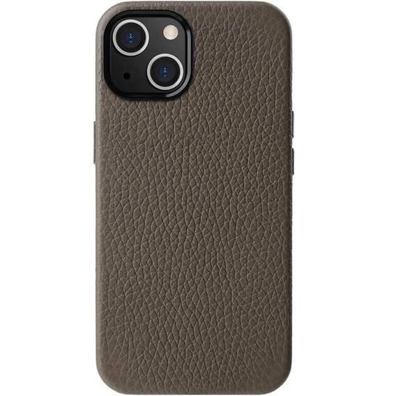 Θήκη MELKCO για iPhone 15, δερμάτινη για MagSafe, γκρι