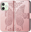 Θήκη με πτερύγιο για Oppo A5 Pro 5G, Butterfly, ροζ rose gold