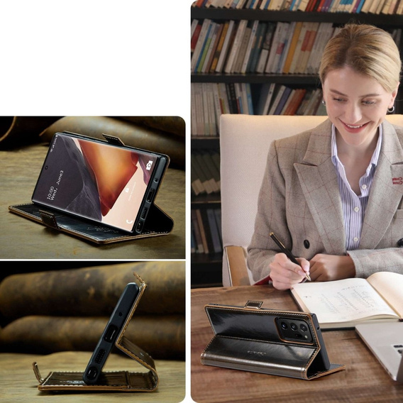 θήκη CASEME για Samsung Galaxy Note 20 Ultra, Waxy Textured, καφές