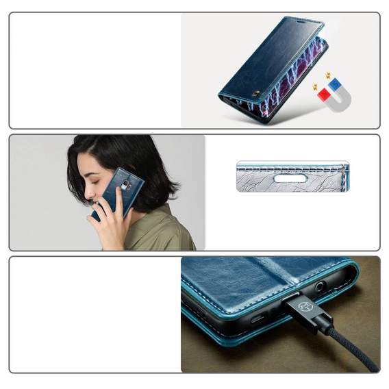 θήκη CASEME για Samsung Galaxy S9, Waxy Textured, μπλε