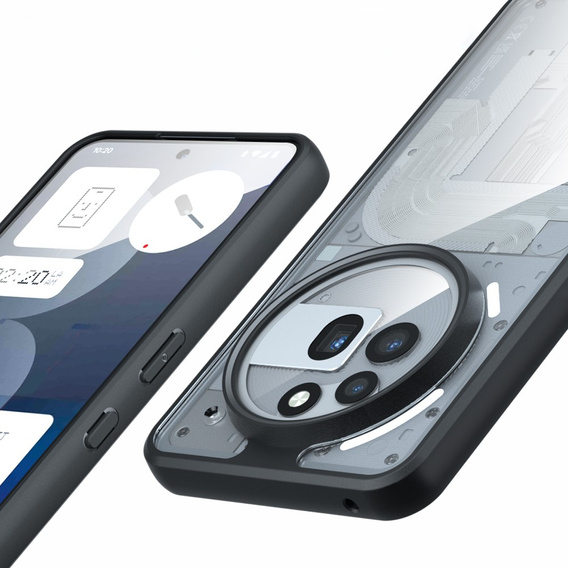Θήκη για Nothing Phone 3A Pro, Fusion Hybrid, διαφανής / μαύρη