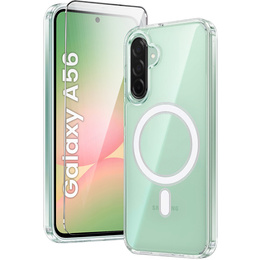 θήκη για το Samsung Galaxy A56 5G, Dropproof MagSafe, διαφανής + γυαλί 9H