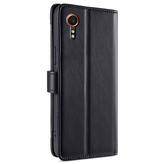 Θήκη με πτερύγιο για Samsung Galaxy Xcover 7, Wallet Zipper Pocket, μαύρη