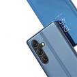 Θήκη για Samsung Galaxy A15, Clear View, μαύρη + γυαλί 9H