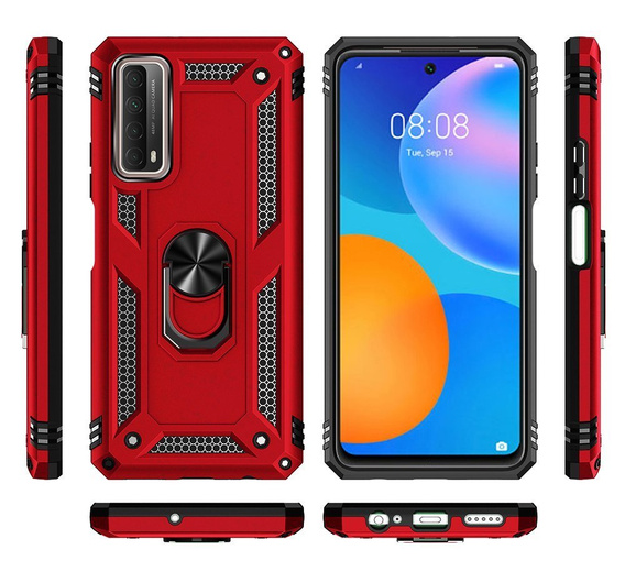 θωρακισμένη θήκη για Huawei P Smart 2021, Nox Case Ring, κόκκινη