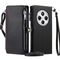 Θήκη με πτερύγιο για Xiaomi Redmi 14C / Xiaomi Poco C75, Wallet Zipper Pocket, μαύρη