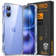 Θήκη για iPhone 16, Erbord Dropproof, διαφανής + γυαλί