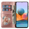 Θήκη με πτερύγιο για Samsung Galaxy A35 5G, Wallet Zipper Pocket Glittery, ροζ rose gold