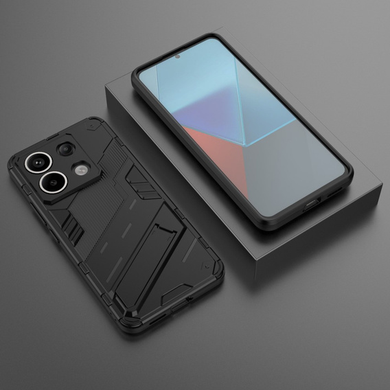 Θήκη για Xiaomi Redmi Note 13 Pro 5G, Military kickstand, μαύρη
