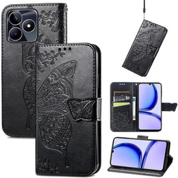 Θήκη με πτερύγιο για Realme Note 50, Butterfly, μαύρη