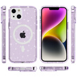Θήκη για iPhone 14, Dropproof MagSafe Glitter, μωβ