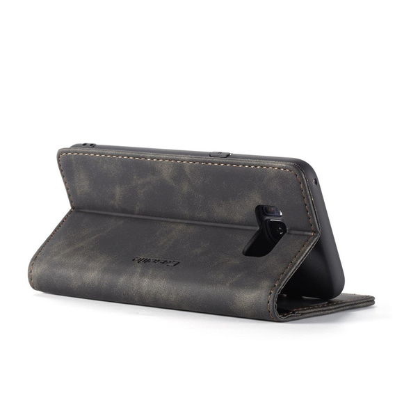 θήκη CASEME για Samsung Galaxy S8 Plus, Leather Wallet Case, μαύρη