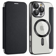 Θήκη με πτερύγιο για iPhone 16 Pro Max, RFID Wallet MagSafe CamShield, μαύρη